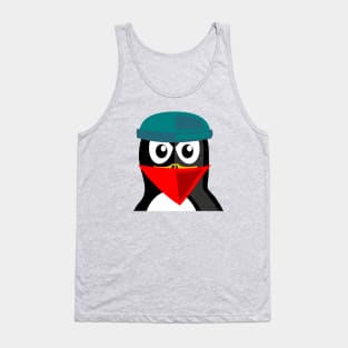 Crook Penguin Artwork for Black hat Coders and Nerds Tank Top